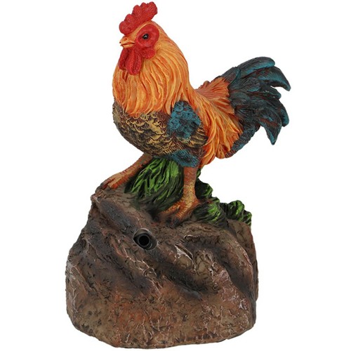 Gartenfigur krähender hahn - gartenfigur,